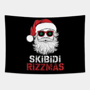 Skibidi Rizzmas Christmas Rizz Santa Claus Charisma Kid Cool Tapestry