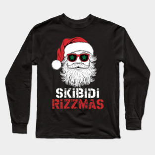 Skibidi Rizzmas Christmas Rizz Santa Claus Charisma Kid Cool Long Sleeve T-Shirt