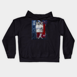 Kole Calhoun Baseball Paper Poster Rangers Kids Hoodie