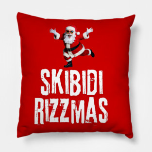 Skibidi Rizzmas Christmas Rizz Santa Claus Charisma Kid Cool Pillow