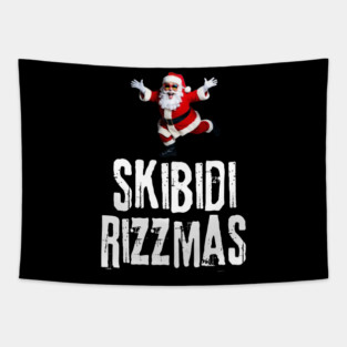 Skibidi Rizzmas Christmas Rizz Santa Claus Charisma Kid Cool Tapestry