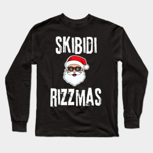 Skibidi Rizzmas Christmas Rizz Santa Claus Charisma Kid Cool Long Sleeve T-Shirt