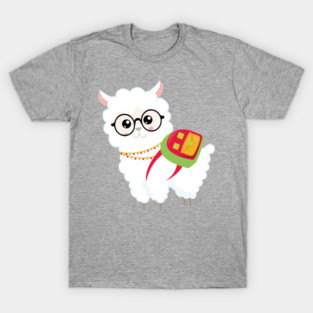 School Llama, Cute Llama, Alpaca, Eyeglasses T-Shirt