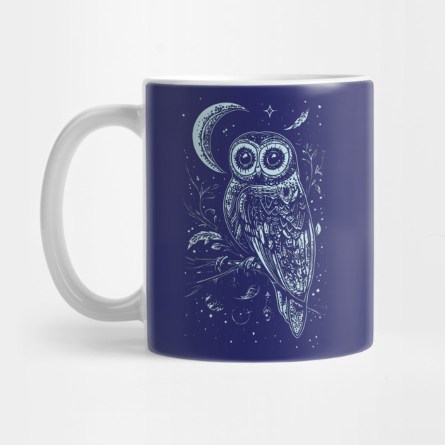 Barn Owl at Night - Neo Folk Boho Style by TuncGK