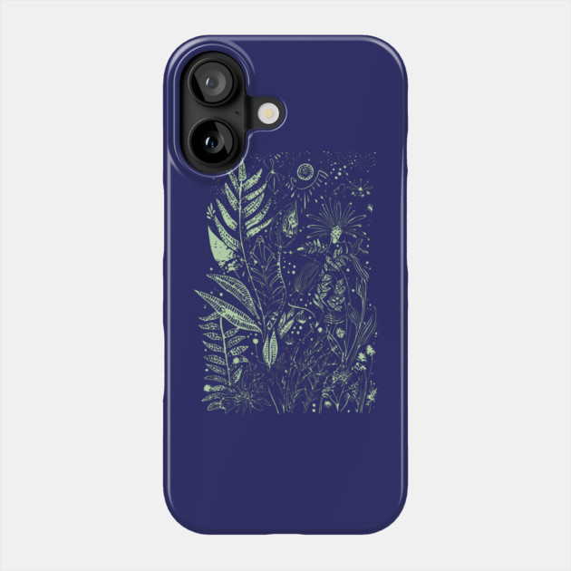 Botany - Ferns Herbs Mushrooms Plants - Neo Folk Boho Style Phone Case by TuncGK