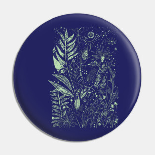 Botany - Ferns Herbs Mushrooms Plants - Neo Folk Boho Style Pin