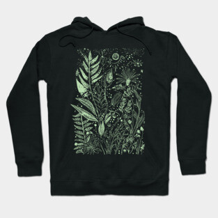 Botany - Ferns Herbs Mushrooms Plants - Neo Folk Boho Style Hoodie