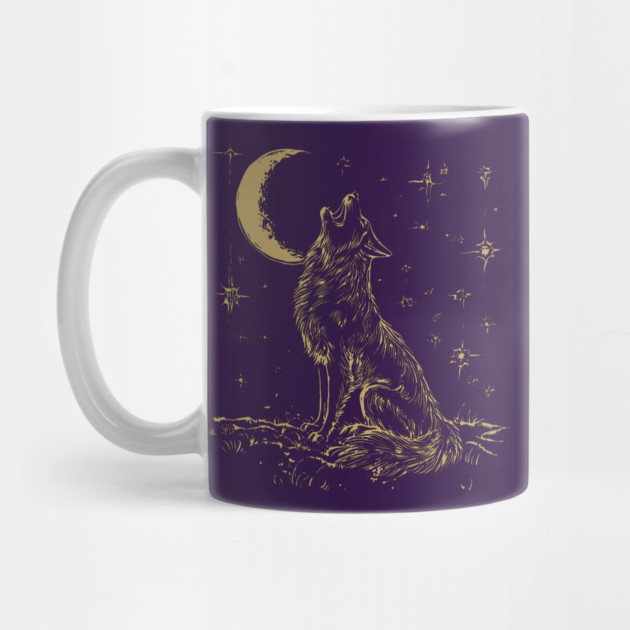 Howling Wolf at Night - Neo Folk Boho Style by TuncGK