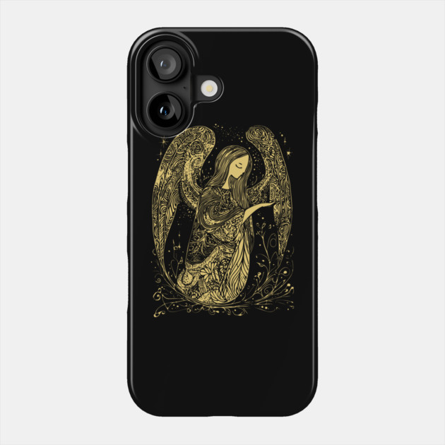 Lonely Angel at Night - Neo Folk Boho Style Phone Case by TuncGK