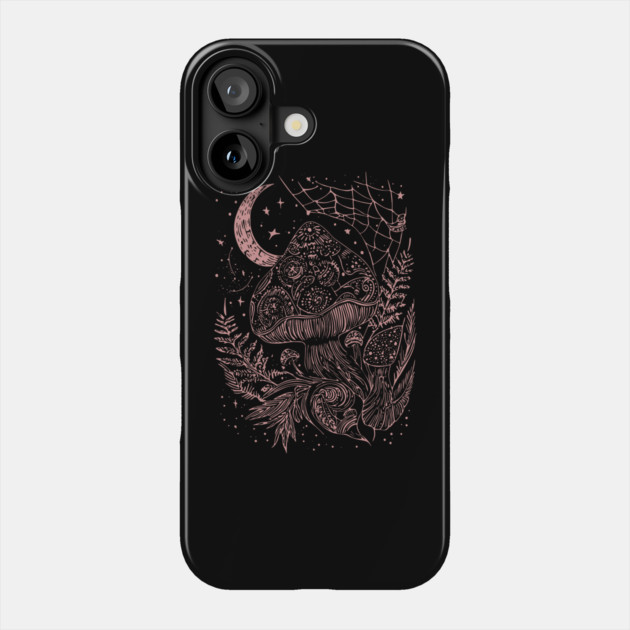 Nocturnal Mushroom at Night - Neo Folk Boho Style Phone Case by TuncGK