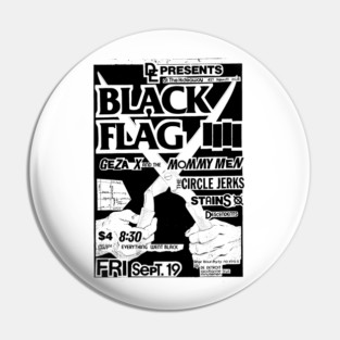 Black Flag / Circle Jerks / Stains / Descendents Pin