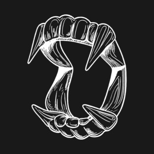 Show Me Your Teeth | Joke Shop Vampire Fangs in white T-Shirt