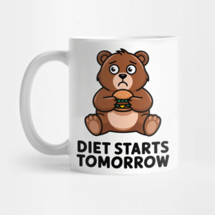 Diet Starts Tomorrow Sarcastic Fast Food Lover Mug
