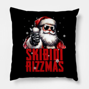 skibidi rizzmas santa funny vintage style Pillow