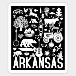 Arkansas Identifiers (white artwork) Sticker
