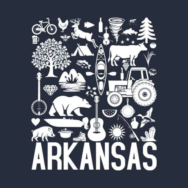 Arkansas Identifiers (white artwork) by rt-shirts