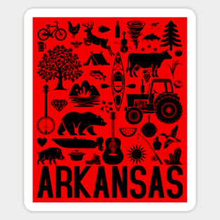 Arkansas Identifiers (black artwork) Sticker