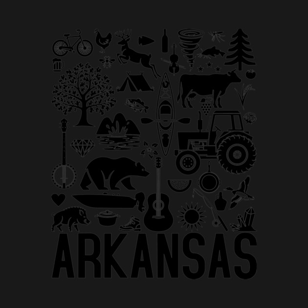 Arkansas Identifiers (black artwork) by rt-shirts