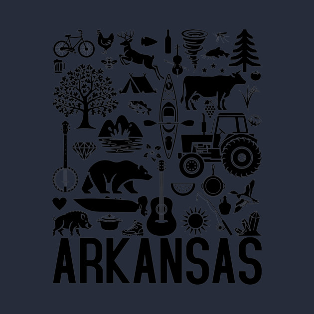 Arkansas Identifiers (black artwork) by rt-shirts