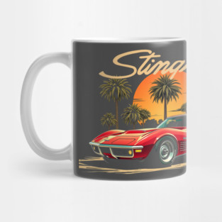 Retro Sunset Corvette C3 Mug