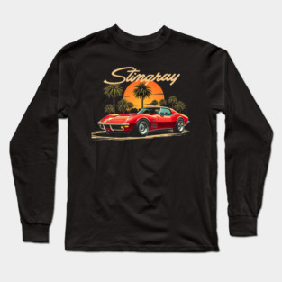 Retro Sunset Corvette C3 Long Sleeve T-Shirt