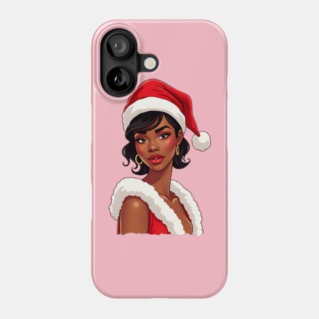 African American Woman Santa, Black Mrs Santa Claus Phone Case by UrbanLifeApparel