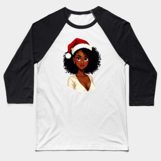 Black Girl Claus, Black Girl Christmas, Merry Christmas Baseball T-Shirt