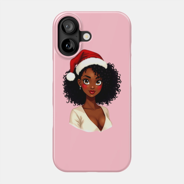 Black Girl Claus, Black Girl Christmas, Merry Christmas Phone Case by UrbanLifeApparel