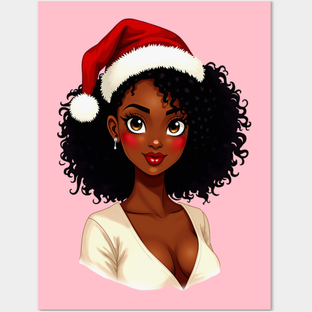 Black Girl Claus, Black Girl Christmas, Merry Christmas Wall Art by UrbanLifeApparel