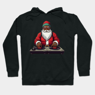 DJ Santa, African American Santa, Black Santa Hoodie