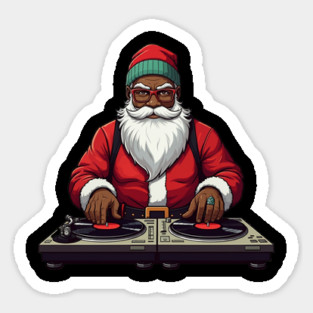 DJ Santa, African American Santa, Black Santa Magnet