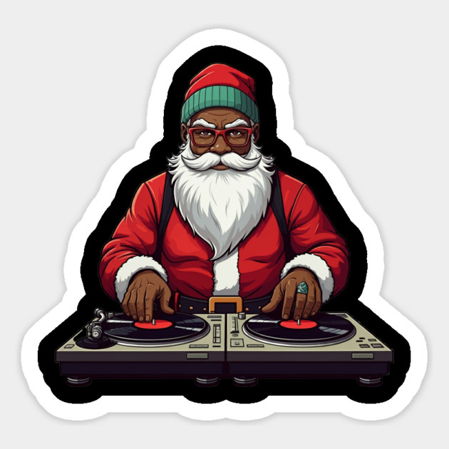 DJ Santa, African American Santa, Black Santa Magnet by UrbanLifeApparel