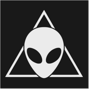 Space Alien Head Triangle Posters and Art