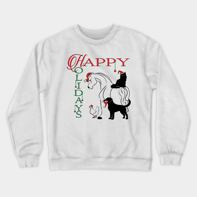 Happy Holidays! Multiple Animals! Crewneck Sweatshirt by DickinsonDesign