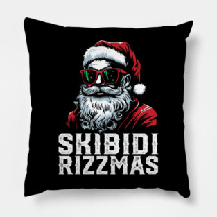 Skibidi Rizzmas Christmas Rizz Santa Claus Charisma Kid Cool Pillow