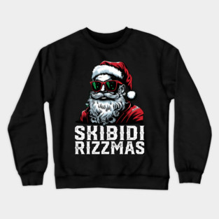 Skibidi Rizzmas Christmas Rizz Santa Claus Charisma Kid Cool Crewneck Sweatshirt