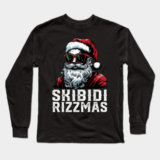Skibidi Rizzmas Christmas Rizz Santa Claus Charisma Kid Cool Long Sleeve T-Shirt
