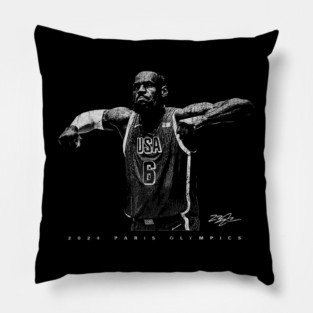 LeBron James USA Vintage Pillow