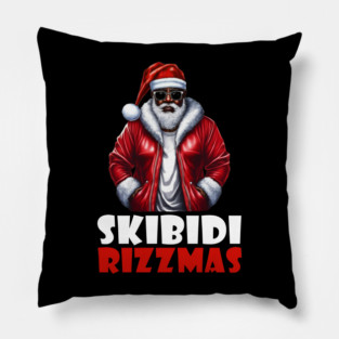 Skibidi Rizzmas Christmas Rizz Santa Claus Charisma Kid Xmas Pillow