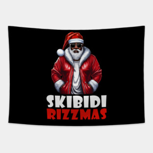 Skibidi Rizzmas Christmas Rizz Santa Claus Charisma Kid Xmas Tapestry