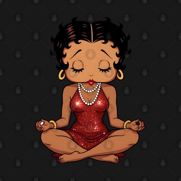Black Betty Boop Meditating by UrbanLifeApparel