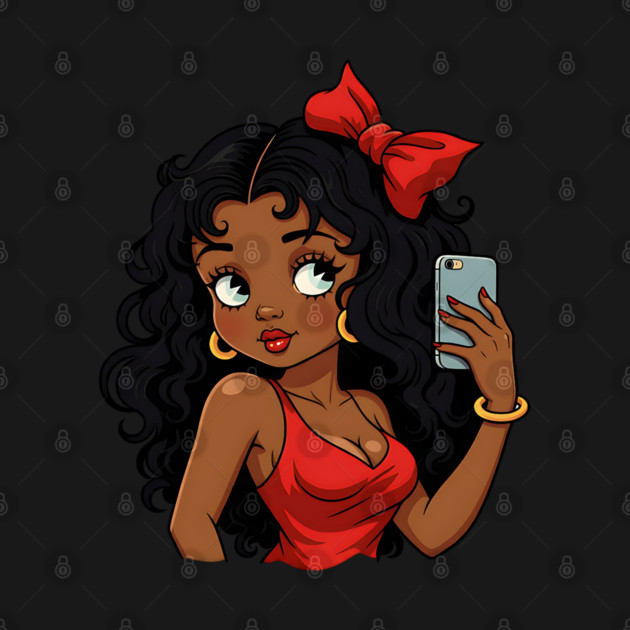 Black Betty Boop Modern Hair by UrbanLifeApparel