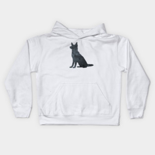 Black German Shepherd Dog Kids Hoodie