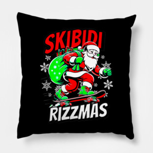 Skibidi Rizzmas Merry Christmas Women Men Kids Pillow