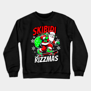 Skibidi Rizzmas Merry Christmas Women Men Kids Crewneck Sweatshirt