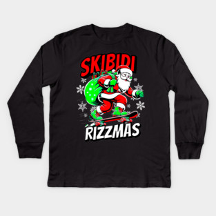 Skibidi Rizzmas Merry Christmas Women Men Kids Kids Long Sleeve T-Shirt