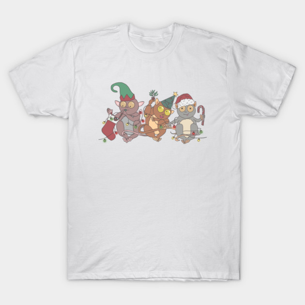 Christmas tarsiers T-Shirt by Lee Lee and The Bee