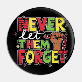 Black History - Never Let Them Forget Pin