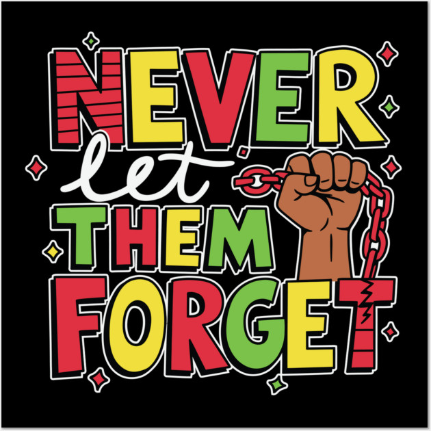 Black History - Never Let Them Forget Wall Art by UrbanLifeApparel