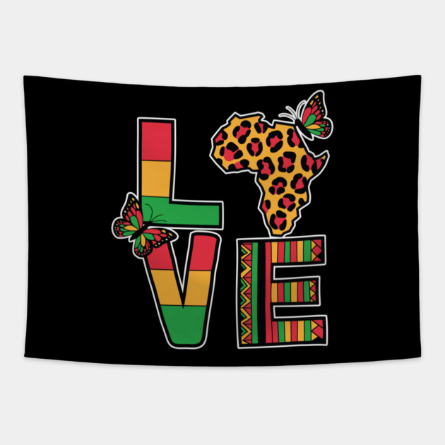 Love - Black History, Africa, Afrocentric Tapestry by UrbanLifeApparel